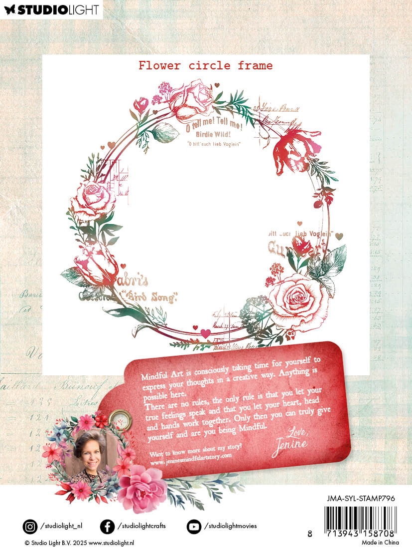 JMA Clear Stamps Flower Circle Frame Sending You Love 1 PC-2