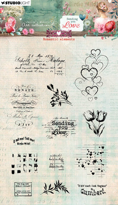 JMA Clear Stamps Romantic Elements Sending You Love 13 PC-1