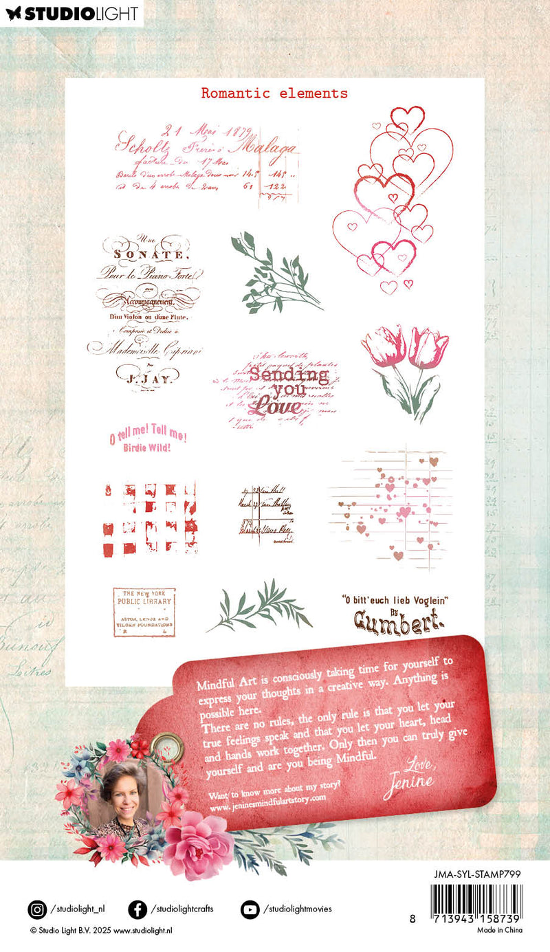 JMA Clear Stamps Romantic Elements Sending You Love 13 PC-2