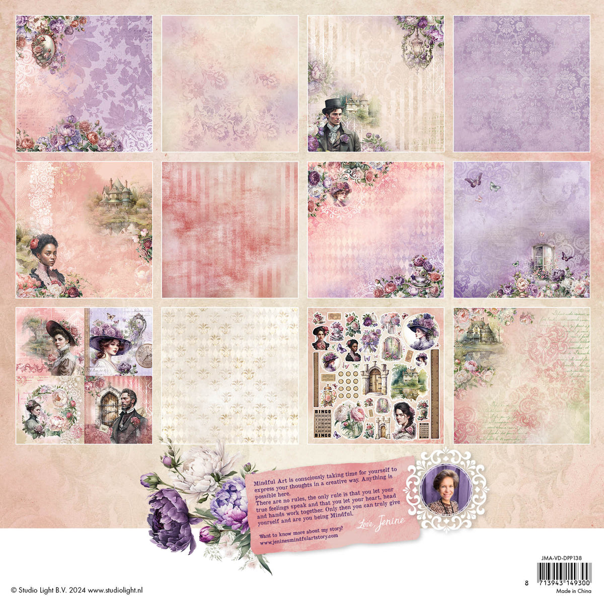 JMA Designer Paper Pad Double-Sided Scrapbooking Victorian Dreams 12 SH-2