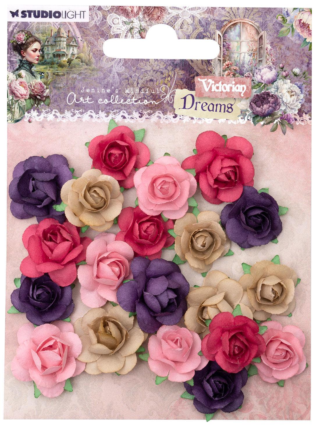 Flores de papel JMA Victorian Dreams de 1,5 y 2 cm, 20 unidades-1