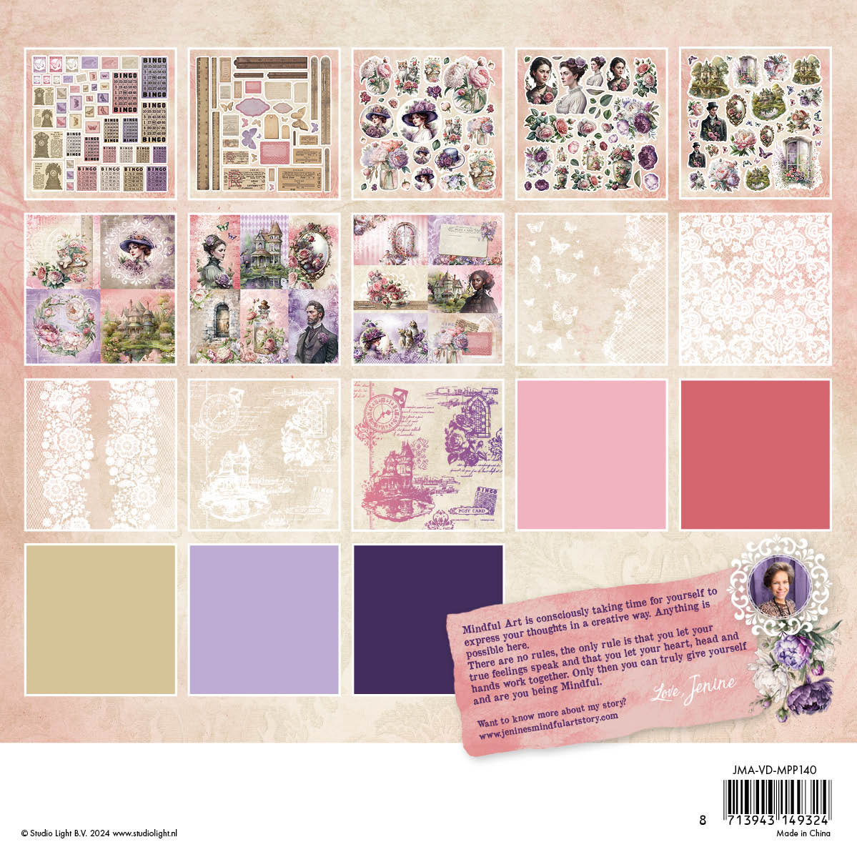 Bloc de papel mixto JMA Vellum, Unicolor y Elements Victorian Dreams 36 hojas-2