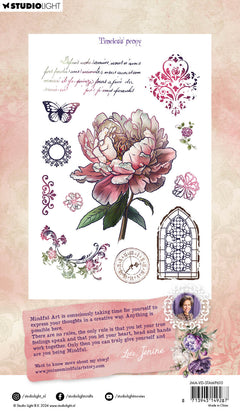 JMA Tampon Transparent Pivoine Intemporelle Rêves Victoriens 12 pièces-3