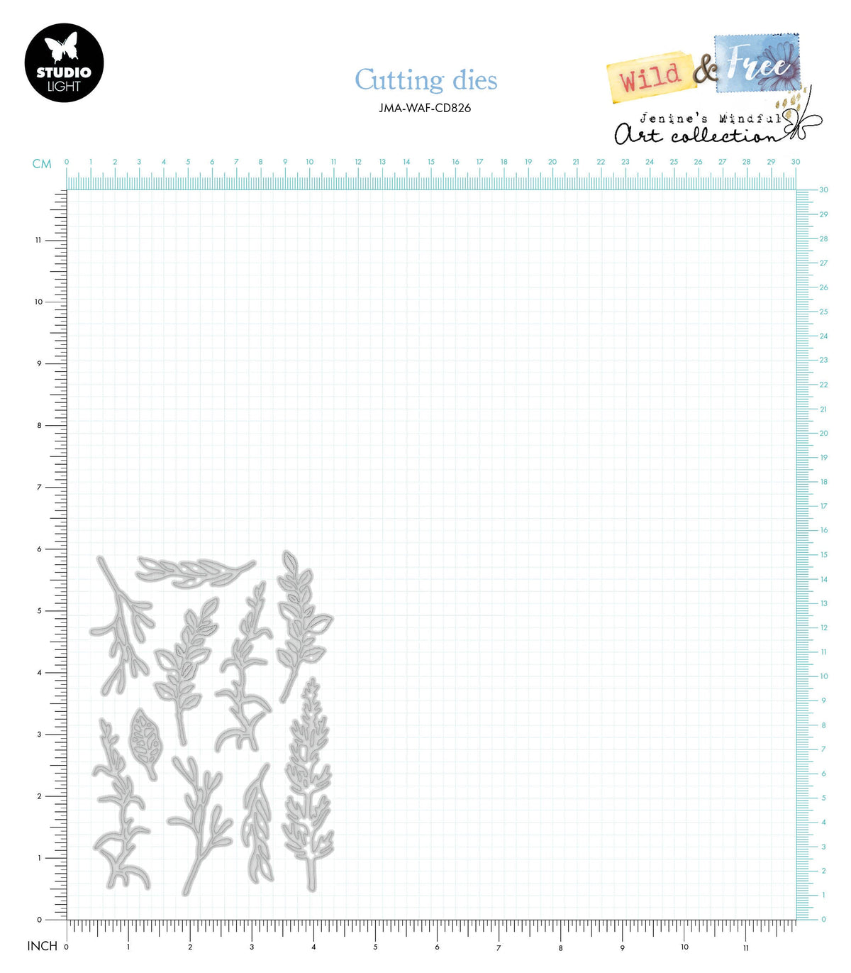Troquel de corte JMA Sprigs & Sprouts Wild & Free 10 piezas-2