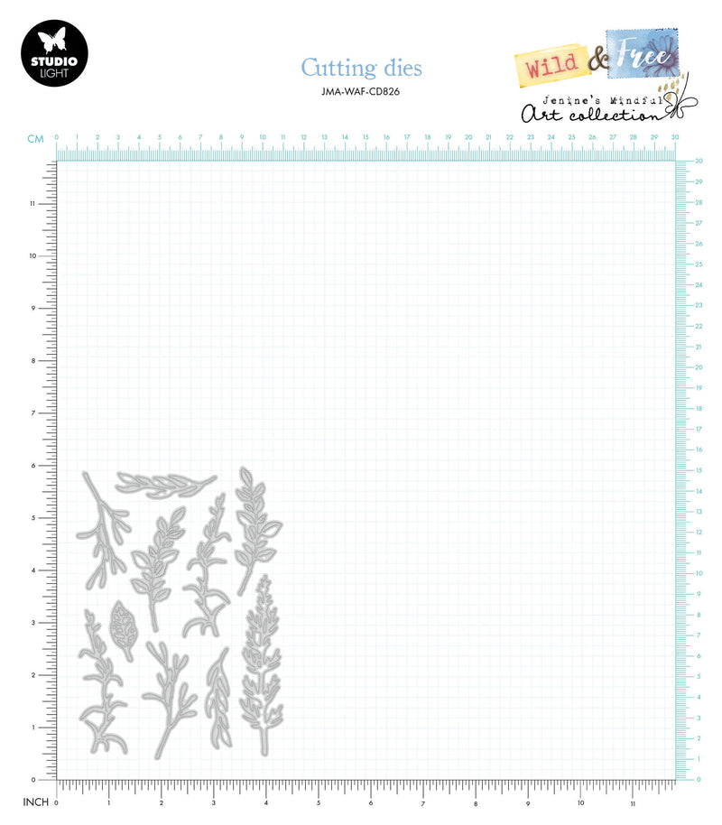 Troquel de corte JMA Sprigs & Sprouts Wild & Free 10 piezas-2