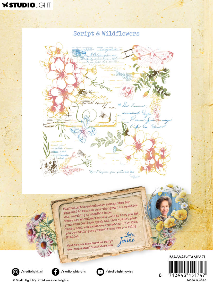 JMA Clear Stamp Script & Wildflowers Wild & Free 1 PC-3