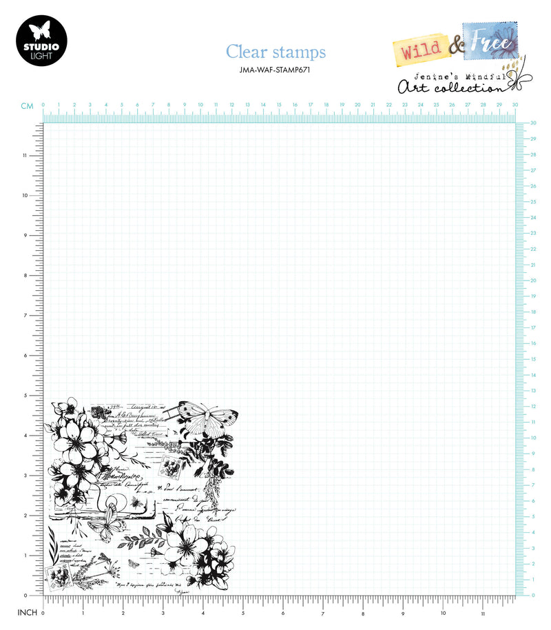 JMA Clear Stamp Script & Wildflowers Wild & Free 1 PC-2