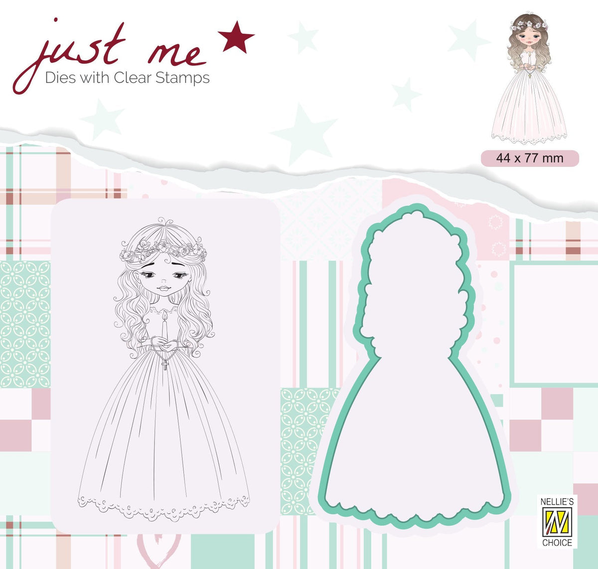 Just Me Stamp & Die Set Girl Communion-1