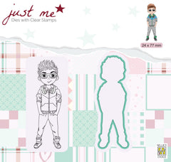 Just Me Stamp & Die Set Teenage Boy-1