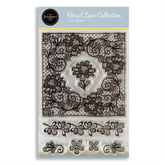 Jamie Rodgers Crafts Lace Square A6 Clear Stamp Set-1