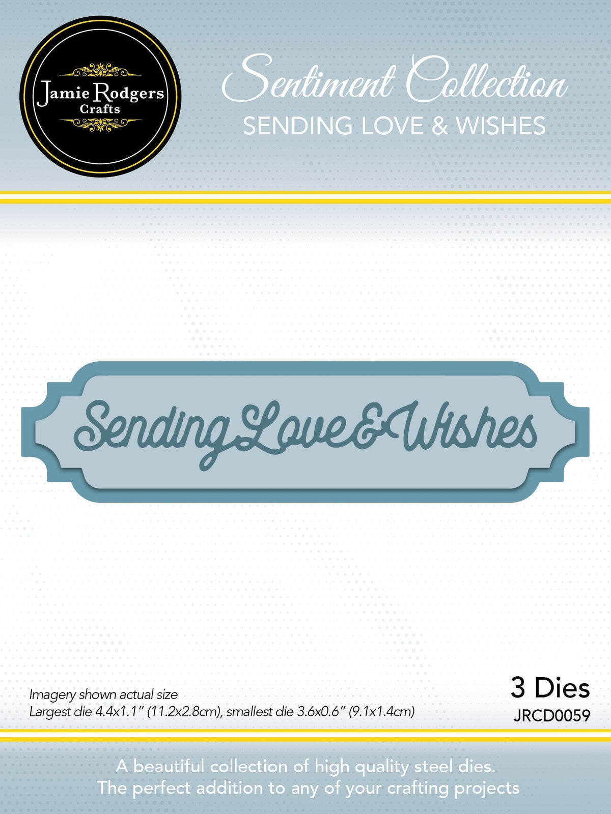 Set de troqueles con frases "Sending Love and Wishes" de Jamie Rodgers Crafts
