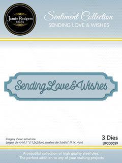 Set de troqueles con frases "Sending Love and Wishes" de Jamie Rodgers Crafts-1