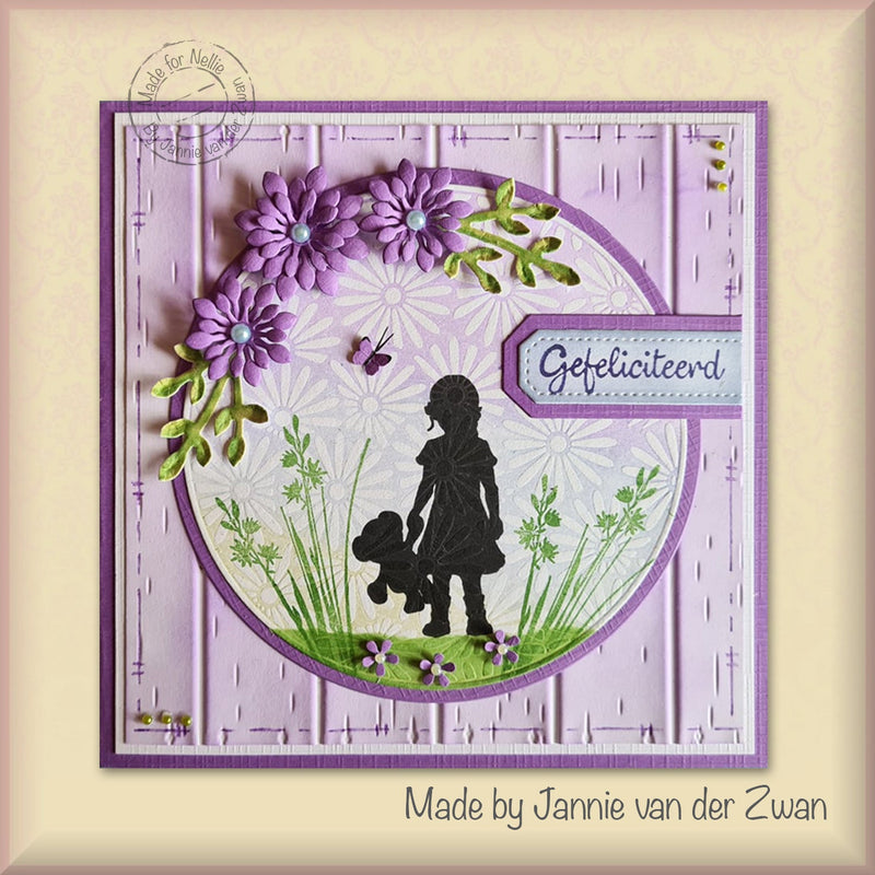 Nellie's Choice Clear Stamp Silhouette - Girl With Bear-2