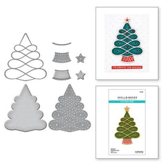 Stitched Christmas Tree Etched Dies from the Christmas Collection-2