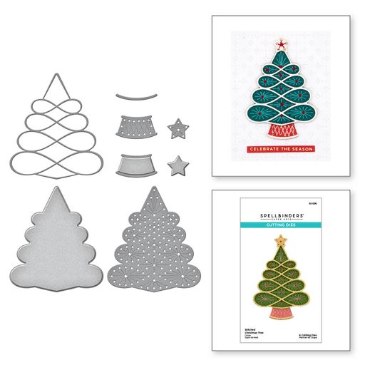Stitched Christmas Tree Etched Dies from the Christmas Collection-2