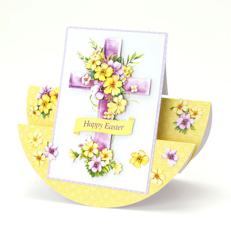 Die Cut Decoupage – Lilac Floral Cross (pack of 3)-10