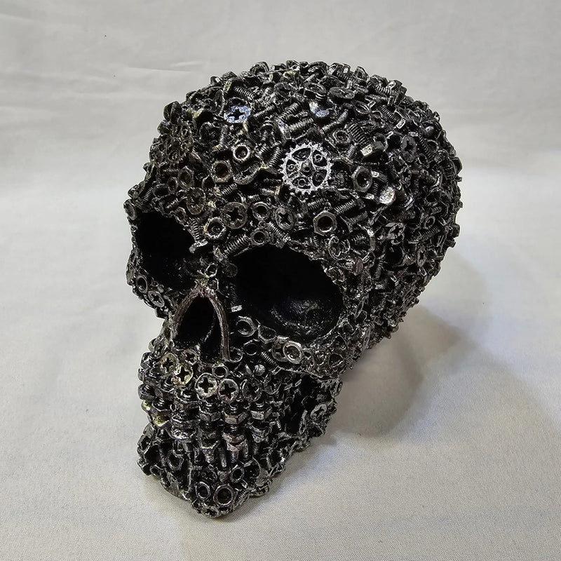 Junkyard Mechanic Skull Figurine-1