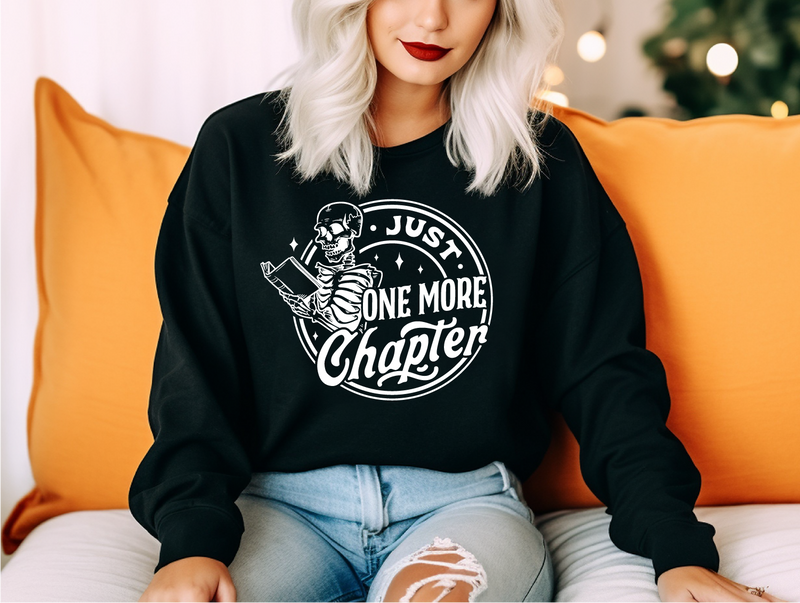 Just One More Chapter Unisex Crewneck Sweatshirt | Bookish Apparel-1