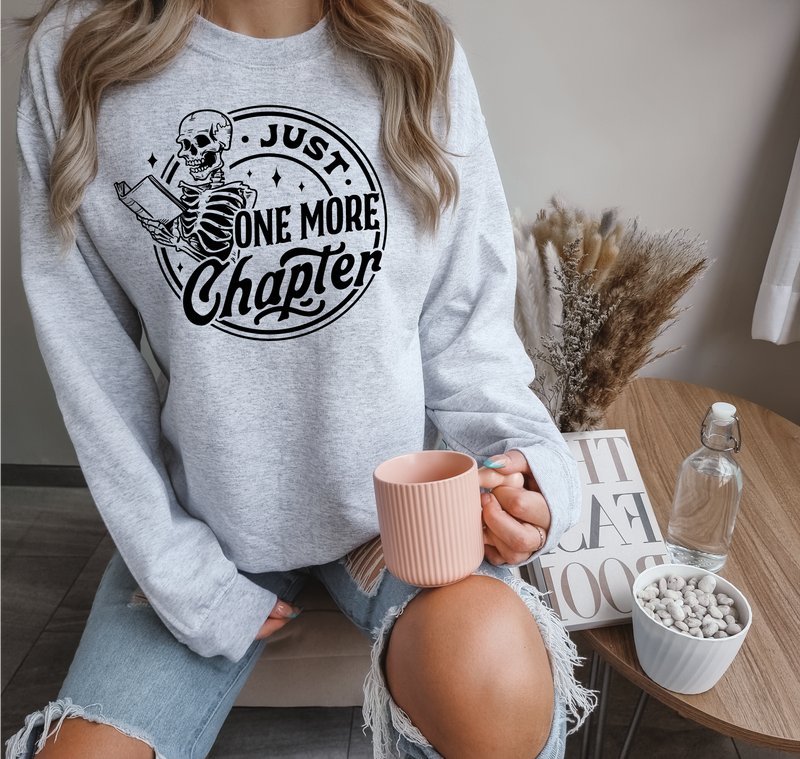 Just One More Chapter Unisex Crewneck Sweatshirt | Bookish Apparel-2