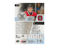 Kevin Bahl Autographed 2017-18 Upper Deck CHL #274 Hockey Card-2