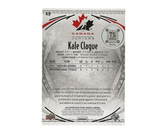 Kale Clague Autographed 2016-17 Upper Deck Team Canada #49 Hockey Card-2