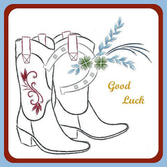 KC Embroidery Pattern - Cowgirl boots with lucky horse shoe-1