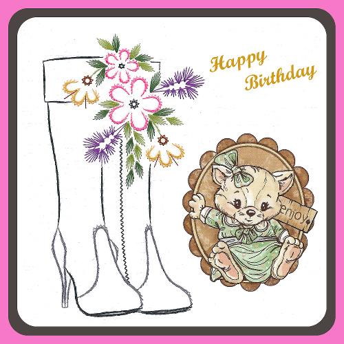 KC Embroidery Pattern - High Boots and Flower Spray-1