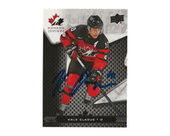 Kale Clague Autographed 2018-19 Upper Deck Team Canada #10 Hockey Card-1