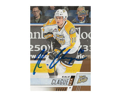 Carte de hockey Kale Clague autographiée, Upper Deck LCH #7, 2017-18-1