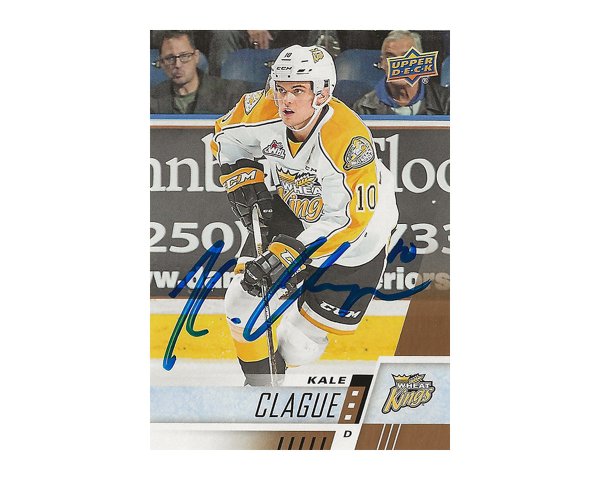 Carte de hockey Kale Clague autographiée, Upper Deck LCH #7, 2017-18