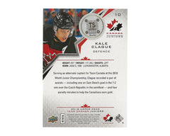 Kale Clague Autographed 2018-19 Upper Deck Team Canada #10 Hockey Card-2