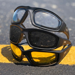 Global Vision Kickback Padded Motorcycle Sunglasses. Matte Black Soft-Touch Riding Glasses-18