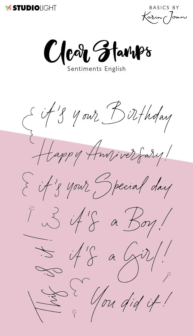 KJ Clear Stamp Sentiments Essentials 105x148x3mm 12 PC nr.237-1