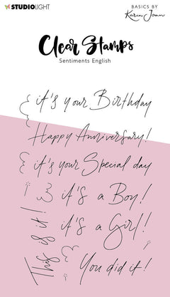 KJ Clear Stamp Sentiments Essentials 105x148x3mm 12 PC nr.237-1