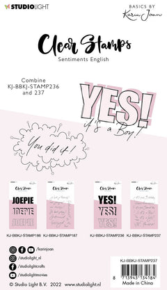 KJ Clear Stamp Sentiments Essentials 105x148x3mm 12 PC nr.237-3