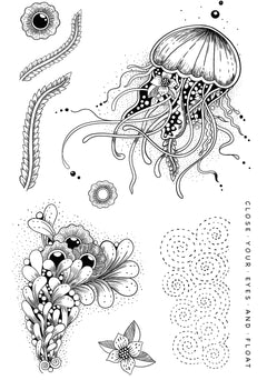 Katkin Krafts Sea Wasp 6 in x 8 in Clear Stamp Set-9