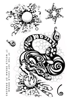 Katkin Krafts Dark Smoke 6 in x 8 in Clear Stamp Set-7
