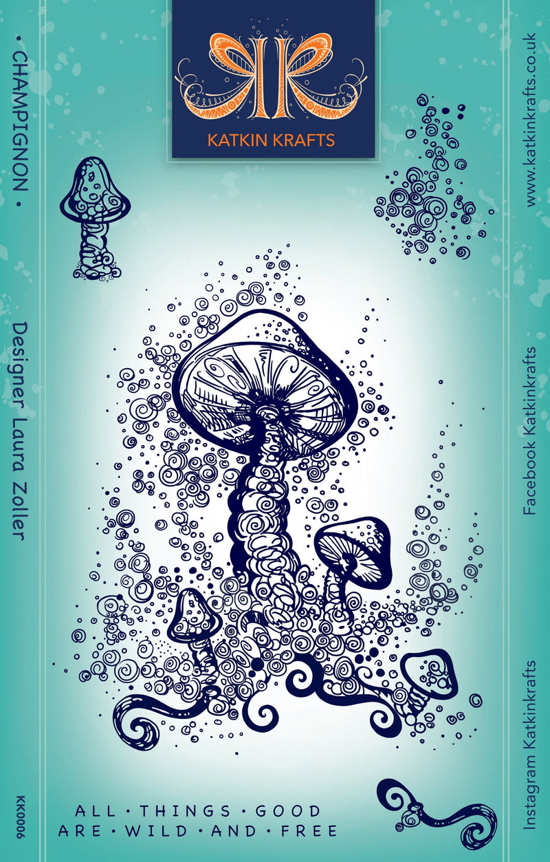 Katkin Krafts Champignon 6 in x 8 in Clear Stamp Set-1
