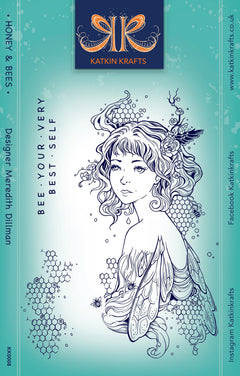 Katkin Krafts Honey & Bees 6 in x 8 in Clear Stamp Set-1