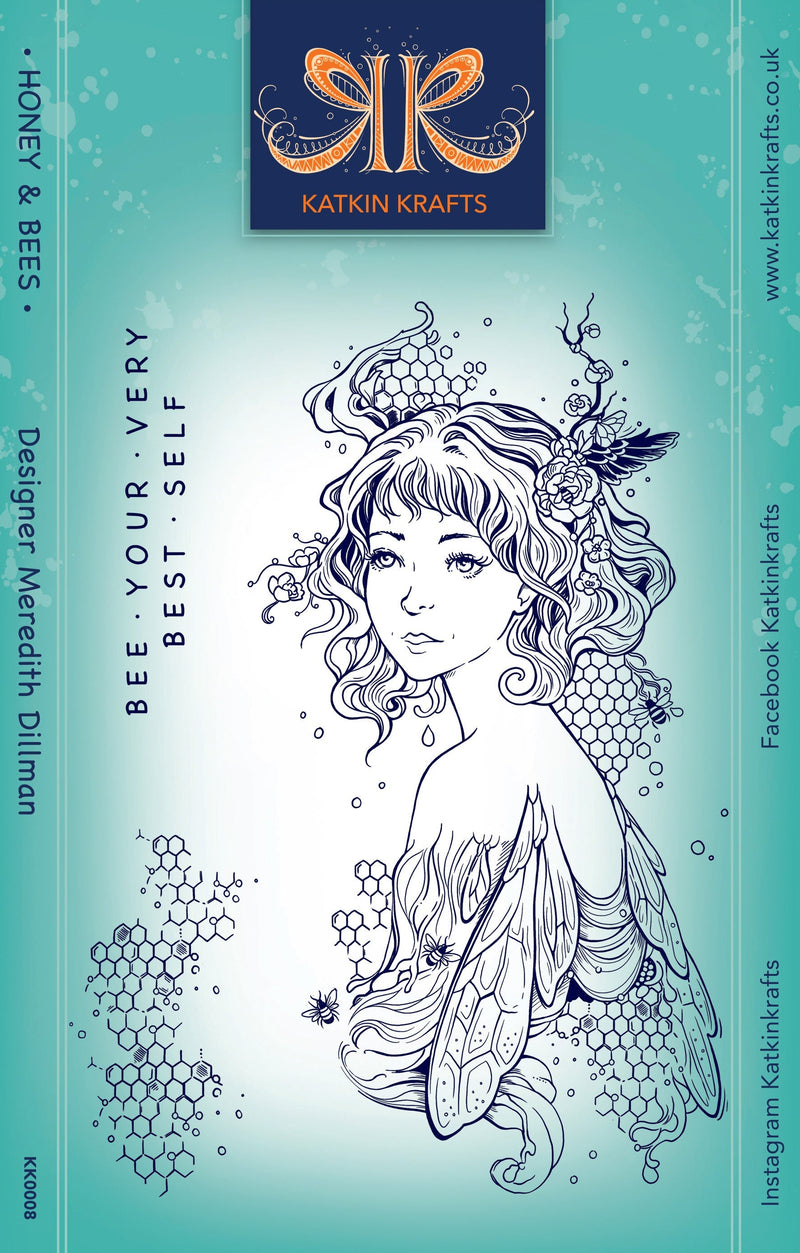 Katkin Krafts Honey & Bees 6 in x 8 in Clear Stamp Set-1