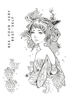 Katkin Krafts Honey & Bees 6 in x 8 in Clear Stamp Set-17