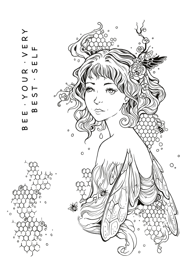 Katkin Krafts Honey & Bees 6 in x 8 in Clear Stamp Set-17