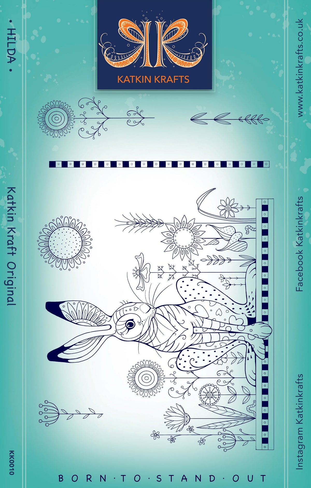 Katkin Krafts Hilda 6 in x 8 in Clear Stamp Set-1