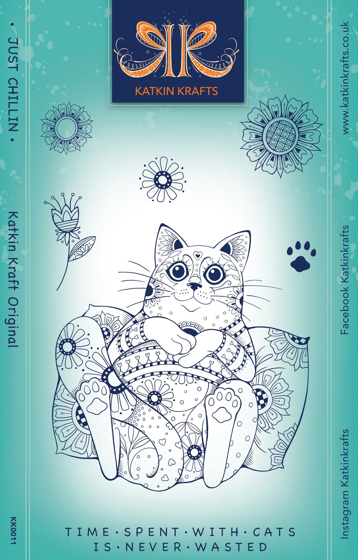 Katkin Krafts Just Chillin' 6 in x 8 in Clear Stamp Set-1