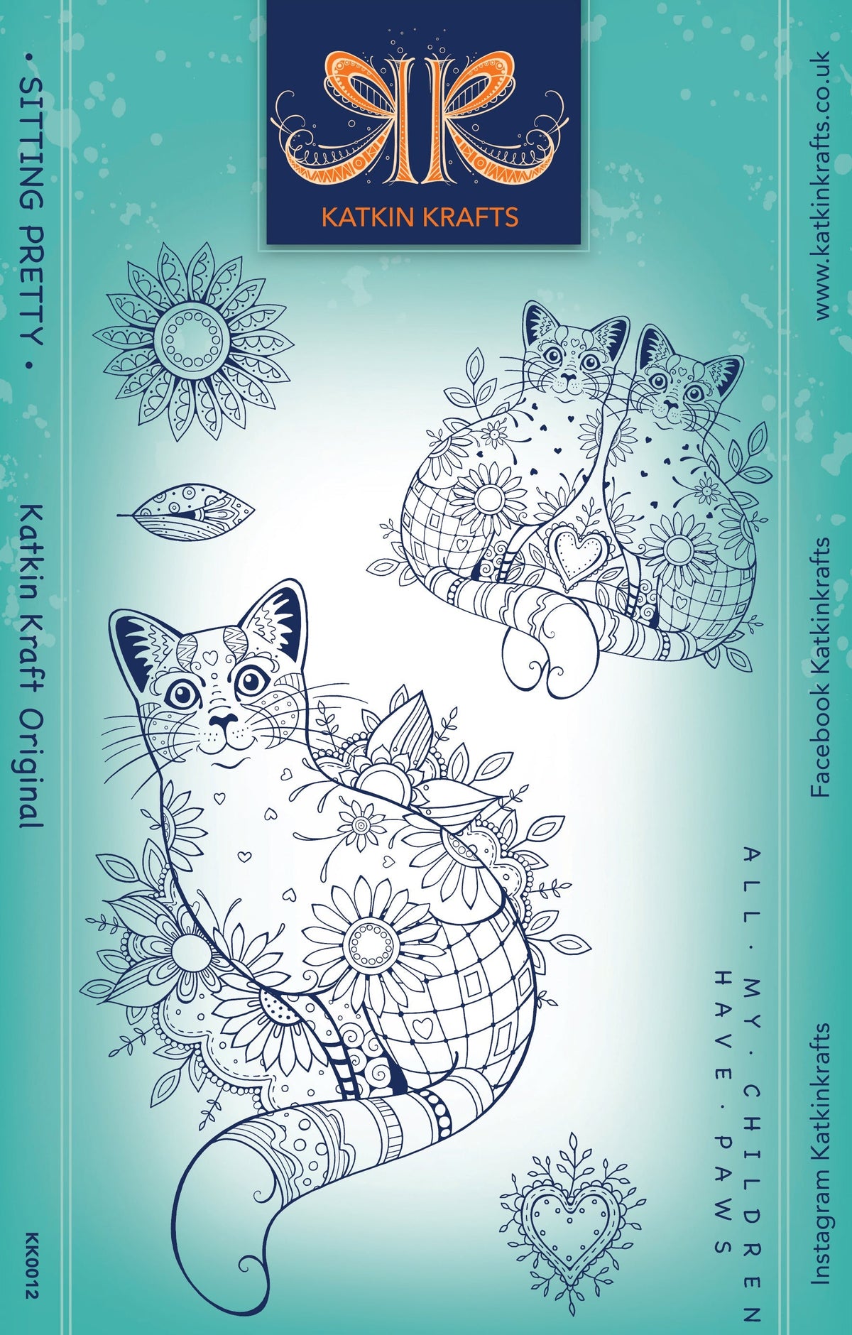 Katkin Krafts Sitting Pretty 6 in x 8 in Clear Stamp Set-1