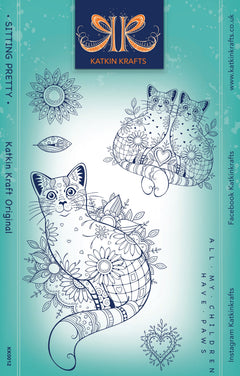 Katkin Krafts Sitting Pretty 6 in x 8 in Clear Stamp Set-1