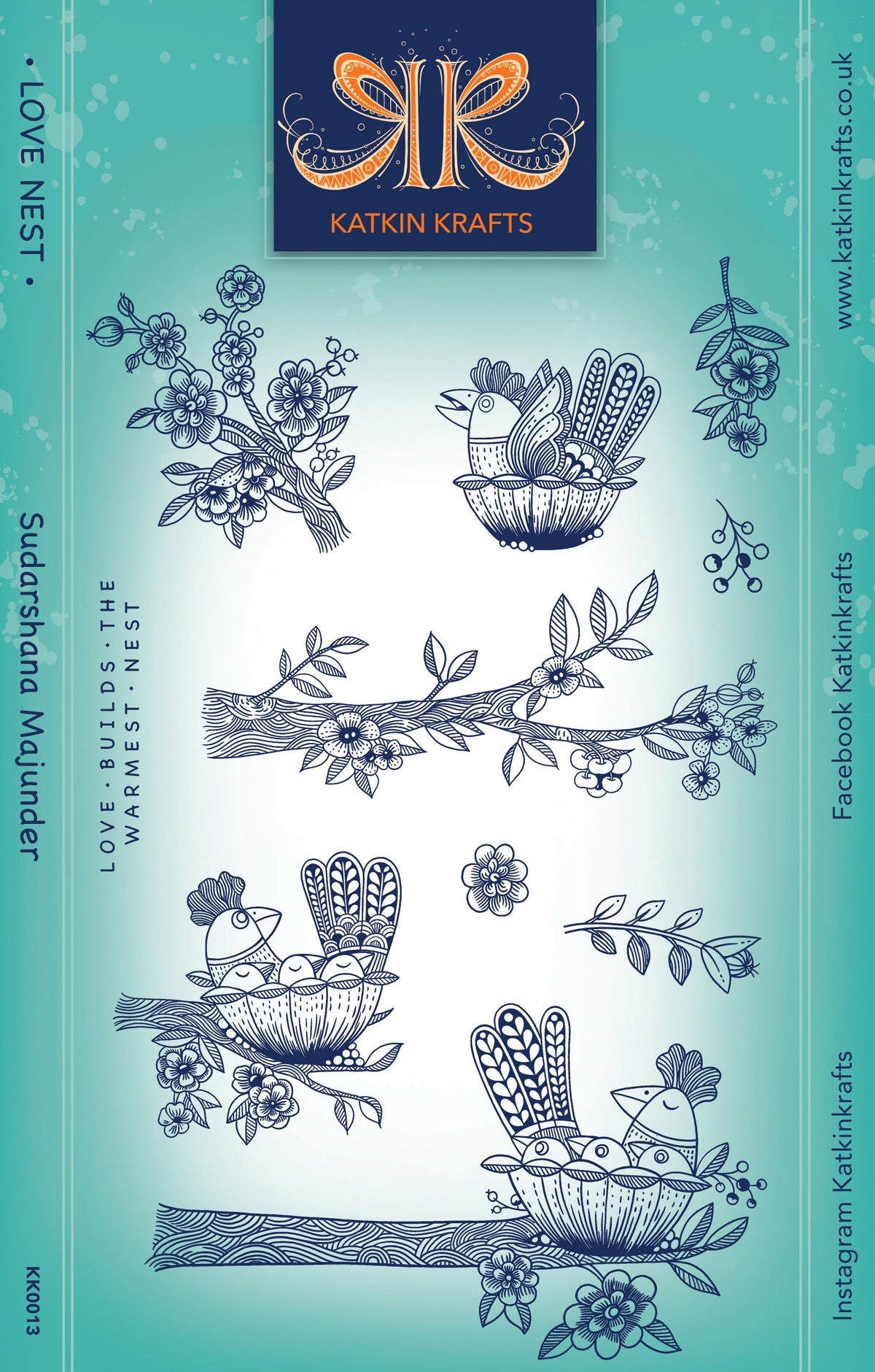 Katkin Krafts Love Nest 6 in x 8 in Clear Stamp Set-1