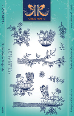 Katkin Krafts Love Nest 6 in x 8 in Clear Stamp Set-1