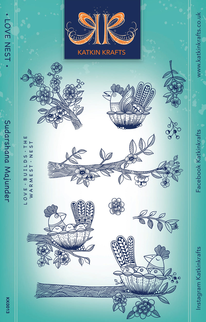 Katkin Krafts Love Nest 6 in x 8 in Clear Stamp Set-1