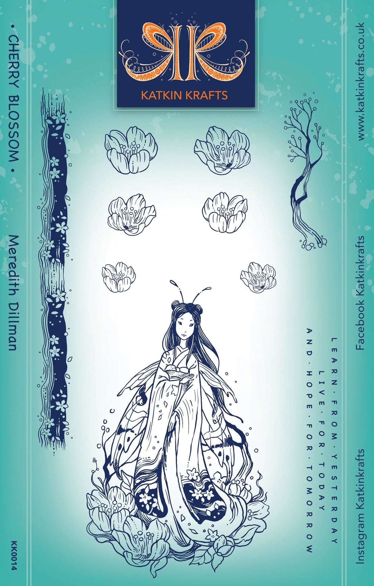 Katkin Krafts Cherry Blossom 6 in x 8 in Clear Stamp Set-1